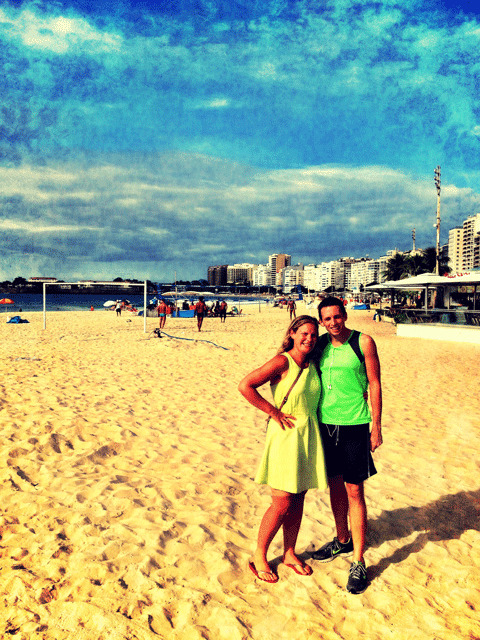 A highly Instagrammed photo of Mel and Stu on Copacabana Beach